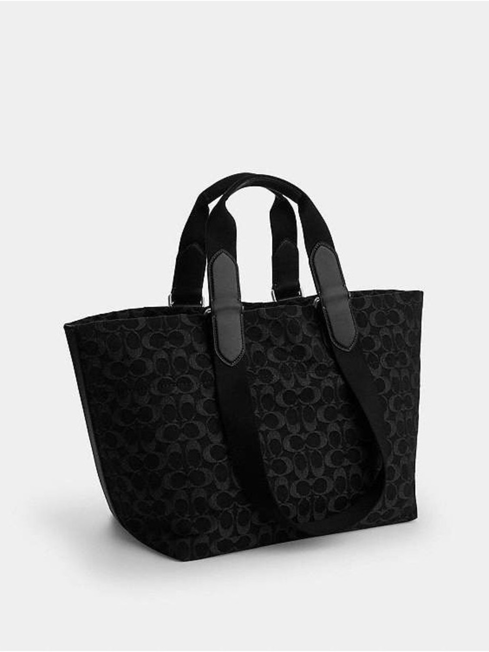 Coach Small Tour Tote Bag In Signature Black Denim